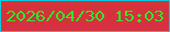 文字の大きさ：2、枠の色：09c8dc、背景の色：d6313c、文字の色：2be929 無料ブログパーツのブログ時計