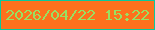 文字の大きさ：4、枠の色：09c99c、背景の色：fd711d、文字の色：99e061 無料ブログパーツのブログ時計