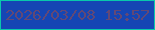 文字の大きさ：4、枠の色：09c9ac、背景の色：1546b4、文字の色：624876 無料ブログパーツのブログ時計