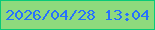 文字の大きさ：5、枠の色：09ca78、背景の色：8eda7d、文字の色：2671fd 無料ブログパーツのブログ時計
