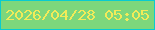 文字の大きさ：3、枠の色：09cbd0、背景の色：7dd77c、文字の色：f2eb59 無料ブログパーツのブログ時計