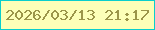 文字の大きさ：3、枠の色：09cecd、背景の色：fcffb8、文字の色：9b9549 無料ブログパーツのブログ時計
