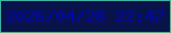 文字の大きさ：3、枠の色：09cf8c、背景の色：09134a、文字の色：0006b1 無料ブログパーツのブログ時計
