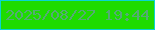 文字の大きさ：2、枠の色：09d4d2、背景の色：1edb00、文字の色：54ab75 無料ブログパーツのブログ時計