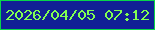 文字の大きさ：4、枠の色：09d549、背景の色：112095、文字の色：81ff52 無料ブログパーツのブログ時計