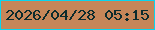文字の大きさ：5、枠の色：09d5ef、背景の色：c68659、文字の色：0c2b2d 無料ブログパーツのブログ時計
