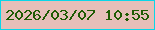 文字の大きさ：2、枠の色：09d6e8、背景の色：e6bfb9、文字の色：1f5b03 無料ブログパーツのブログ時計