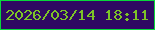 文字の大きさ：4、枠の色：09d73b、背景の色：2f0962、文字の色：7dc427 無料ブログパーツのブログ時計