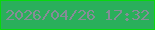 文字の大きさ：1、枠の色：09d80e、背景の色：2aaf5b、文字の色：868c97 無料ブログパーツのブログ時計