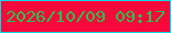 文字の大きさ：2、枠の色：09d8e2、背景の色：f8083b、文字の色：2ac14e 無料ブログパーツのブログ時計