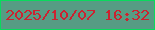 文字の大きさ：5、枠の色：09da5d、背景の色：569c84、文字の色：cc2230 無料ブログパーツのブログ時計