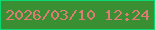 文字の大きさ：3、枠の色：09da73、背景の色：3a8f33、文字の色：dd7b74 無料ブログパーツのブログ時計