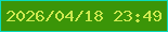 文字の大きさ：5、枠の色：09dbbd、背景の色：3b9508、文字の色：cde950 無料ブログパーツのブログ時計