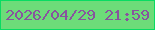 文字の大きさ：5、枠の色：09dc62、背景の色：6ddc79、文字の色：88549e 無料ブログパーツのブログ時計