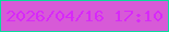 文字の大きさ：1、枠の色：09dc9c、背景の色：d75ad7、文字の色：d729f8 無料ブログパーツのブログ時計