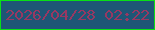 文字の大きさ：4、枠の色：09df16、背景の色：1e5676、文字の色：973862 無料ブログパーツのブログ時計