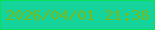 文字の大きさ：4、枠の色：09df58、背景の色：14d39b、文字の色：76bc21 無料ブログパーツのブログ時計