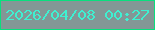 文字の大きさ：3、枠の色：09df7e、背景の色：839796、文字の色：3ff0d1 無料ブログパーツのブログ時計