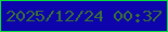 文字の大きさ：5、枠の色：09e037、背景の色：0d04ab、文字の色：397136 無料ブログパーツのブログ時計