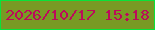 文字の大きさ：5、枠の色：09e23a、背景の色：789a24、文字の色：bc0a5b 無料ブログパーツのブログ時計