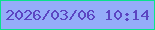 文字の大きさ：1、枠の色：09e28c、背景の色：95adf9、文字の色：5b45c2 無料ブログパーツのブログ時計