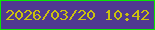 文字の大きさ：3、枠の色：09e602、背景の色：503990、文字の色：cbc10e 無料ブログパーツのブログ時計