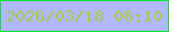文字の大きさ：3、枠の色：09e632、背景の色：afb9fc、文字の色：b1c945 無料ブログパーツのブログ時計