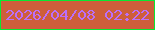 文字の大きさ：2、枠の色：09e732、背景の色：ce5e3b、文字の色：bb6ff9 無料ブログパーツのブログ時計