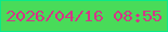 文字の大きさ：5、枠の色：09e989、背景の色：49db59、文字の色：d33787 無料ブログパーツのブログ時計