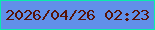 文字の大きさ：1、枠の色：09ecac、背景の色：6190e9、文字の色：581308 無料ブログパーツのブログ時計
