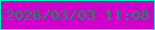 文字の大きさ：3、枠の色：09ecbc、背景の色：ce00ca、文字の色：049a4f 無料ブログパーツのブログ時計