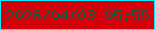 文字の大きさ：2、枠の色：09ecfd、背景の色：d50009、文字の色：135a3f 無料ブログパーツのブログ時計
