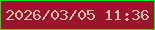 文字の大きさ：3、枠の色：09ee18、背景の色：9b132c、文字の色：cbc0a8 無料ブログパーツのブログ時計
