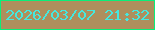 文字の大きさ：2、枠の色：09ef7a、背景の色：ae8f5d、文字の色：44e9e0 無料ブログパーツのブログ時計