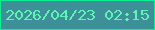 文字の大きさ：4、枠の色：09ef92、背景の色：3d9097、文字の色：5df6b7 無料ブログパーツのブログ時計