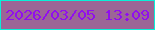 文字の大きさ：1、枠の色：09efd8、背景の色：9c6596、文字の色：910eee 無料ブログパーツのブログ時計