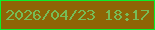 文字の大きさ：4、枠の色：09f02b、背景の色：8e6505、文字の色：77bc56 無料ブログパーツのブログ時計