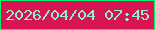 文字の大きさ：2、枠の色：09f06a、背景の色：da1352、文字の色：94f1cf 無料ブログパーツのブログ時計