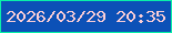 文字の大きさ：2、枠の色：09f0a9、背景の色：0c51b7、文字の色：facdd5 無料ブログパーツのブログ時計