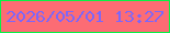 文字の大きさ：2、枠の色：09f146、背景の色：fc6c74、文字の色：7d66f9 無料ブログパーツのブログ時計