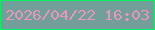 文字の大きさ：5、枠の色：09f163、背景の色：729f9a、文字の色：e897b8 無料ブログパーツのブログ時計