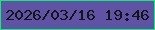 文字の大きさ：3、枠の色：09f170、背景の色：6053a5、文字の色：101715 無料ブログパーツのブログ時計