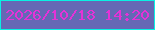 文字の大きさ：2、枠の色：09f1e3、背景の色：6568b5、文字の色：e432d7 無料ブログパーツのブログ時計