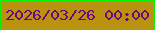 文字の大きさ：2、枠の色：09f304、背景の色：b99210、文字の色：70067d 無料ブログパーツのブログ時計