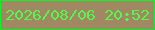 文字の大きさ：1、枠の色：09f328、背景の色：a08863、文字の色：54f848 無料ブログパーツのブログ時計