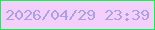 文字の大きさ：4、枠の色：09f64c、背景の色：f5cffc、文字の色：a6a2e8 無料ブログパーツのブログ時計