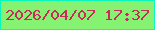 文字の大きさ：5、枠の色：09f6be、背景の色：86f272、文字の色：cb2b5b 無料ブログパーツのブログ時計