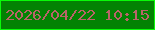 文字の大きさ：5、枠の色：09fa08、背景の色：038203、文字の色：b96469 無料ブログパーツのブログ時計