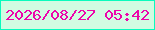文字の大きさ：1、枠の色：09fbbd、背景の色：d1fce2、文字の色：ec05ab 無料ブログパーツのブログ時計
