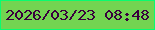文字の大きさ：4、枠の色：09fc6f、背景の色：73d451、文字の色：39003d 無料ブログパーツのブログ時計